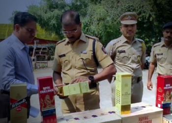Liquor smuggling from Goa to Gujarat गोव्याच्या दारूची धुळेमार्गे गुजरात राज्यात तस्करी, पोलिसांनी पकडला सव्वाआठ लाखांचा मद्यसाठा